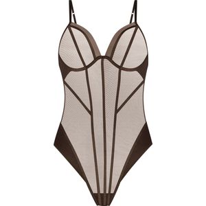 Hunkemöller Dames Lingerie Body Rianne - Bruin - maat E80