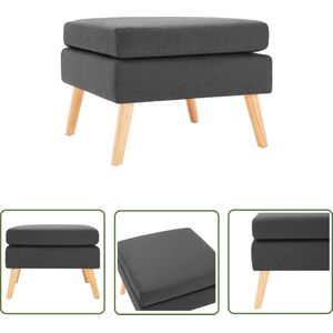 The Living Store Voetenbank stof donkergrijs - Voetbank - Stoffen Voetbank - Donkere Grijze Bank - Lounge Meubilair - Relaxstoel