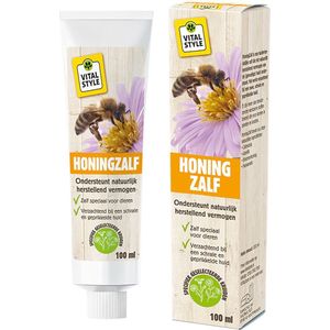 VITALstyle HoningZalf - Dieren Supplementen - Voor Honden, Katten & Paarden - Ondersteunt Het Natuurlijk Herstellend Vermogen Van De Huid - 100 ml
