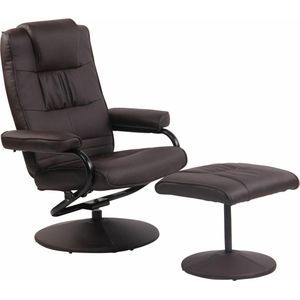 CLP Ennis Fauteuil met poef bruin