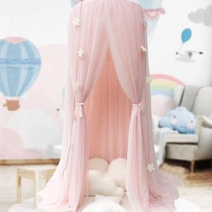Prinses bedhemel voor meisjes - baby kinderkamer speelkamer decor koepel netten gordijnen roze