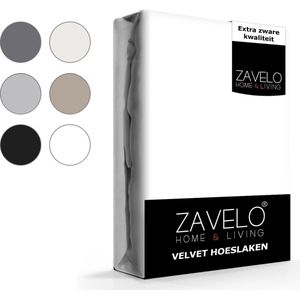 Zavelo Flanel Velvet Hoeslaken Wit - 1-persoons (90x200 cm) - 100% Velvet - Super Zacht - Hoge 30cm Hoek