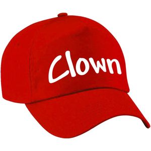 Clown verkleed pet rood voor kinderen - baseball cap - carnaval verkleedaccessoire voor kostuum