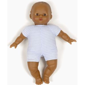 Minikane Lucas Vintage Babies donkere pop zacht lijf bruine ogen 28cm