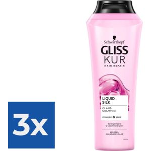 Gliss-Kur Shampoo  Liquid Silk 250 ml - Voordeelverpakking 3 stuks