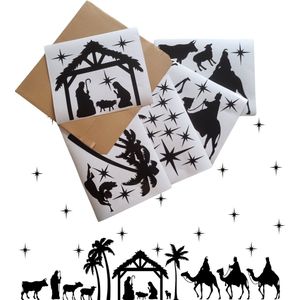 Raamsticker Kerststal | 36-Delig | Herbruikbaar | Kerst decoratie | Kerst Raamsticker | Raamstickers Kerst