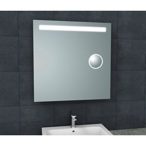Saqu Functional Spiegel met LED verlichting en scheerspiegel 80x80 cm