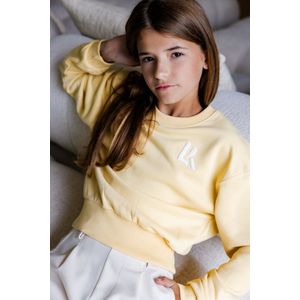 LOOXS 10sixteen 2411-5311-509 Meisjes Sweater/Vest - Maat 128 - Geel van 87% Cotton 13% Polyester