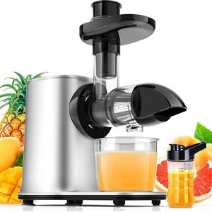 Slowjuicer - Sapcentrifuge - Groente en Fruit - 2 Snelheden - Omkeerfunctie - Slow Juicer - Sapkan & Reinigingsborstel