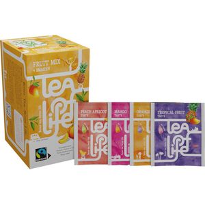 Tea of Life Fairtrade - Fruit mix - 100 zakjes | 4 smaken | Sinaasappel | Tropische vruchten | Perzik/Abrikoos | Mango