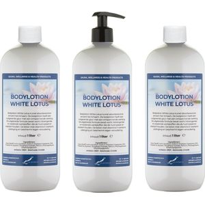 Bodylotion White Lotus 1 liter - met gratis pompje - set van 3 stuks