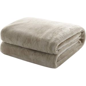 Fleecedeken/knuffeldeken - flanel, extra zacht en warm - kreukbestendig/verkleurt niet, te gebruiken als bedsprei of deken op de bank - 150 x 200 cm - Grijs