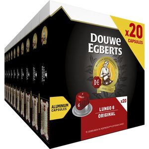 Douwe Egberts Lungo Original Koffiecups - Intensiteit 6/12 - 10 x 20 capsules