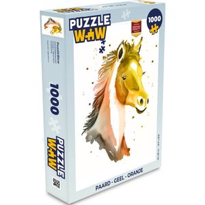 Puzzel Paard - Geel - Oranje - Meisjes - Kinderen - Meiden - Legpuzzel - Puzzel 1000 stukjes volwassenen