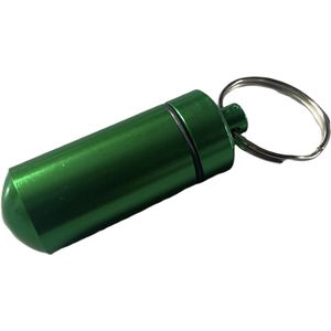 Bijoux by Ive - Waterdichte Sleutelhanger - Pillenkoker - Multifunctioneel - Groen - Aluminium