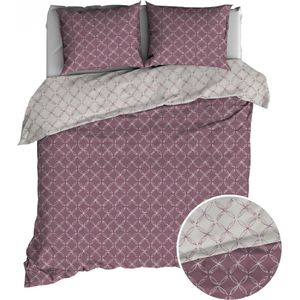 Satin d'Or Curling - Dekbedovertrek - Lits-jumeaux - 240x200/220 cm + 2 kussenslopen 60x70 cm - Oud-Rose