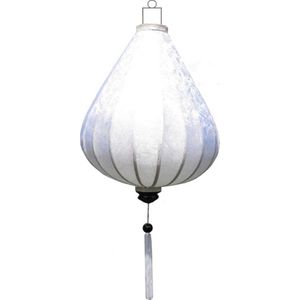 Witte zijden lampion lamp druppel - DR-WH-62-S