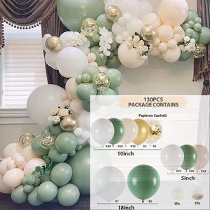 Ballonnenboog Groen- 130-delig ballonnenpakket - Babyshower - Ballonnenboog verjaardag - Huwelijk - Pensioen versiering - Geslaagd versiering - Ballonnen pilaar