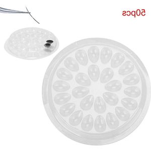 50pcs Disposable Eyelash Glue Holder - Transparent Plastic Eyelash Extension Glue Stand Pad - HTML Content Needed .