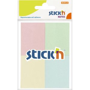 Stick'n kleine sticky notes - 38x50mm, 4x pastel roze/groen/geel/blauw, 50 memoblaadjes