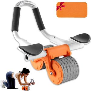 Ab Roller met elleboogsteun en automatische terugslag - dubbele wielen buikspiertrainer met kniemat - stabiliteit voor mannen en vrouwen ab wheel