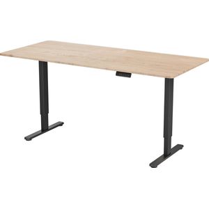 Vestland - Zit-sta Bureau Elektrisch Verstelbaar - Geheugenfunctie - 180 x 80 CM - Dubbele Motor - Eiken-Zwart