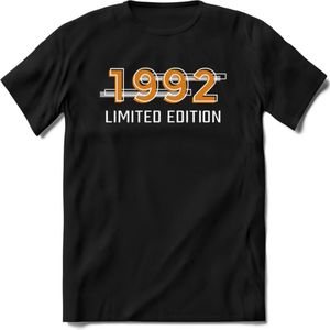 1992 Limited Edition T-Shirt | Goud - Zilver | Grappig Verjaardag en Feest Cadeau Shirt | Dames - Heren - Unisex | Tshirt Kleding Kado | - Zwart - 3XL