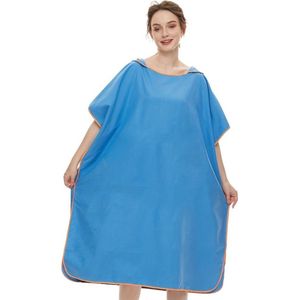 Bovista Surf Poncho - Omkleed Handdoek - Volwassenen - Dames & Heren - Zacht - Poncho - Blauw