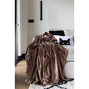 Heerlijk Zacht - Fleece Deken - Plaids - 150x200 cm - 300 gsm - Taupe - Deken Fleece - Mooie Kwaliteit