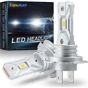 2x ventilatorloze H7 LED-lamp 1:1 Mini-formaat koplamp draadloze 18000LM CSP LED-chips H7 auto LED-koplamp 6000K wit 12V