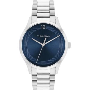 Calvin Klein CK25200225 Iconic Unisex Horloge - Mineraalglas - Staal - Zilverkleurig - 40 mm breed - Quartz - Vouw/Vlindersluiting - 3 ATM (spatwater)