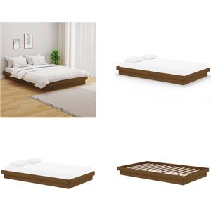 vidaXL Bedframe massief hout honingbruin 120x200 cm - Bedframe - Bedframes - Tweepersoonsbed - Bed