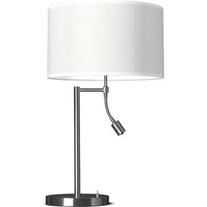 Home Sweet Home tafellamp Bling - tafellamp Read inclusief lampenkap en verstelbare LED Leeslamp - lampenkap 35/35/21cm - tafellamp hoogte 47 cm - geschikt voor E27 LED lamp - wit