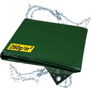Horizont Super Sterk Afdekzeil - 3 x 5 m – 260 g/m² – Groen - Weerbestendig, Waterdicht & UV-beschermd – Stevig Zeil voor Buiten Meubels, Aanhanger, Houtopslag of Zwembad – Grondzeil - Autohoes