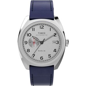 Timex Marlin TW2V61900 Horloge - Leer - Blauw - Ø 39 mm