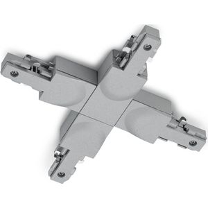 Spanningsrail Doorverbinder - DUOLINE - X Kruis Connector - 2 Fase - Mat Titaan