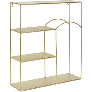 Home Deco Factory Wandplank/wandrek Roma Arte - goud - metaal - 44 x 12 x 45 cm