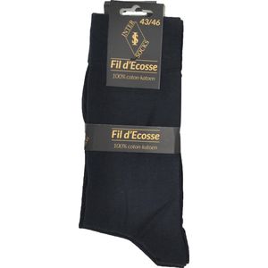 Heren sokken - 2 paar - dunne sokken - 100% katoen - Egyptische katoen - naadloos - donker blauw - heren maat 39/42