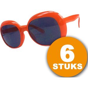 Oranje Feestbril | 6 stuks Oranje Bril Partybril ""Julie"" | Feestkleding EK/WK Voetbal | Oranje Versiering Versierpakket Nederlands Elftal Oranjepakket