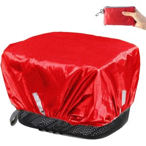 Fietsmandafdekking waterdicht met reflecterende strepen, regenbescherming fietsmand voor voor, regenhoes voor mand achter, eenheidsmaat voor alle manden tot 45 x 45 cm