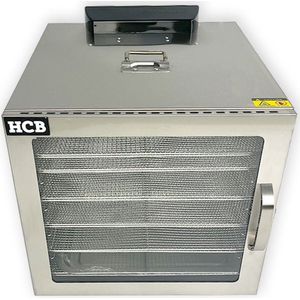 HCB® - Professionele Voedseldroger - 6 rekken - 230V - RVS / INOX droogoven - dehydrator - Horeca voedsel droger - 40.5x46.5x40.5 cm (DxBxH) - 10 kg - 7719