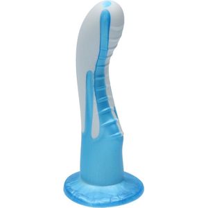 Ylva & Dite - Kajsa - Siliconen G-spot / Prostaat dildo - Made in Holland -  Pastel Grijs/Blauw Metallic