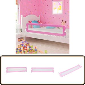 vidaXL Bedhekje Peuter 180x42 cm Polyester Roze Kinderbed Hek - Bedbeveiliging - Bedhekje - Peuterbed - Kinderkamer Decoratie