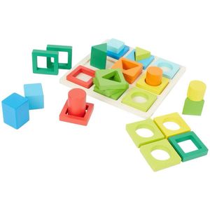 Mini matters houten vormen puzzel - 28-delig - ruimtelijk inzicht - cadeau - educatief - geometrische - verschillende kleuren en vormen - baby - kleuter - speelgoed - 10+ maanden - 1/2/3 jaar