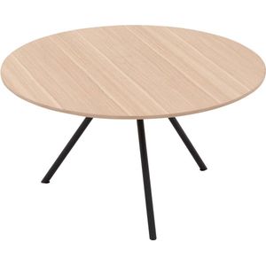Goossens Bo Salontafel - Hout - 60 x 36 x 60 cm - Rond - wit