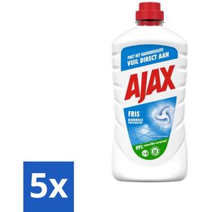 Ajax - Allesreiniger - Dubbele Frisheid - Pakt Vuil Direct Aan - Natuurlijke Oorsprong - 1 L - Bulkverpakking - 5 stuks