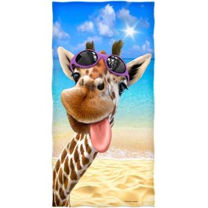 Strandhanddoek douche Giraffe 70x140 cm meerkleurig streepjespatroon