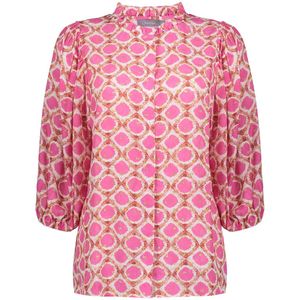 Geisha Blouse Blouse Met Tile Motief 53459 20 000010 Off-white/fuchsia Dames Maat - XS