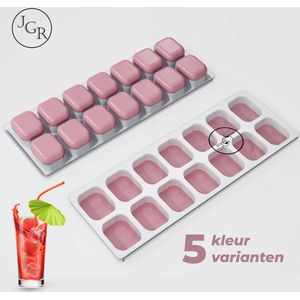 Roze - IJsblokjesvorm siliconen met deksel - IJsvormpjes, herbruikbaar - IJsblokjesmaker zonder morsen, BPA vrij