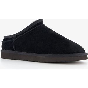 Hush Puppies gevoerde suede heren pantoffels zwart - Maat 40 - Sloffen - Echt leer